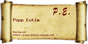 Popp Eutim névjegykártya